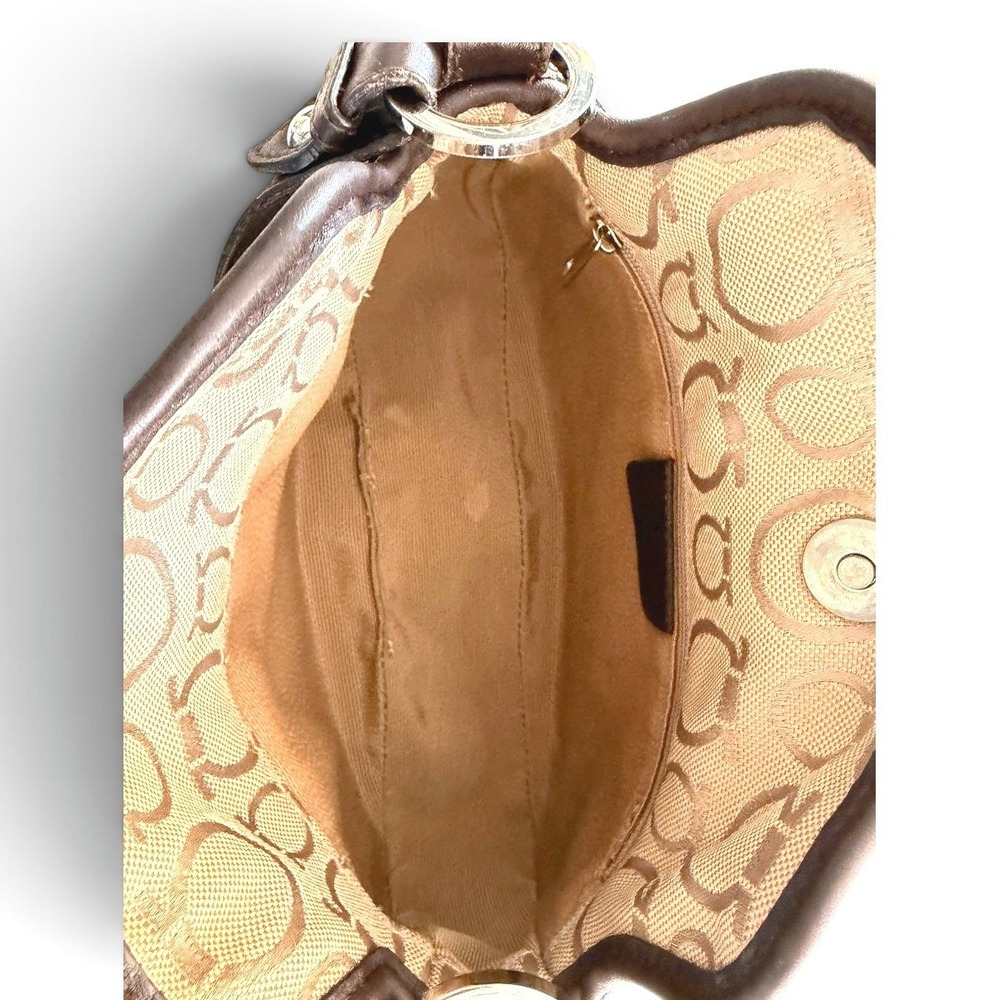 Salvatore Ferragamo Vintage Gancini Jacquard Canvas Leather Y2K Shoulder Bag - Picture 10 of 13